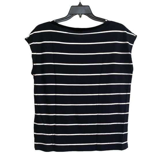 Talbots Navy White Striped Tee - Picture 3 of 7